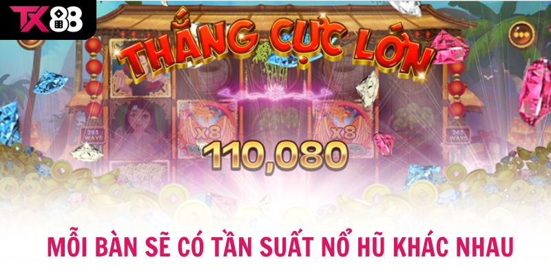  Mỗi bàn sẽ có tần suất nổ hũ khác nhau